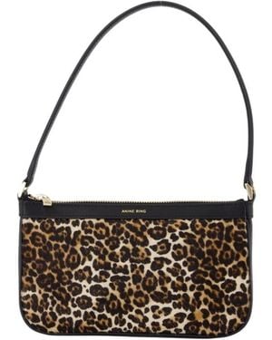 Anine Bing Schwarze Leder-Schultertasche Mit Top-Griff