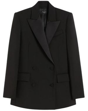Weekend by Maxmara Wool Tuxedo Blazer - Zwart
