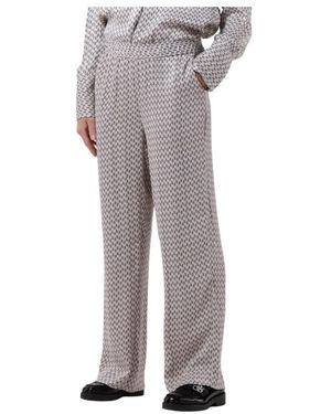 Levete Room Broeken ,Veelkleurig ,Polyester Wide Leg Broek Lr-Vida 2 - Grijs