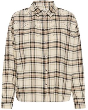 Cream Bleached Check Shirt - Naturel