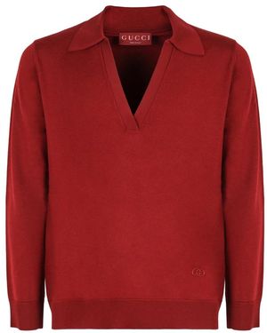 Gucci V-Neck Knitwear - Rood