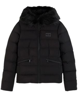 Tommy Hilfiger Slim Down Hooded Puffer Jacket - Zwart
