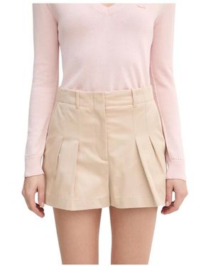 Lacoste Korte Broeken ,Katoen Gevouwen Pantalon Shorts - Roze
