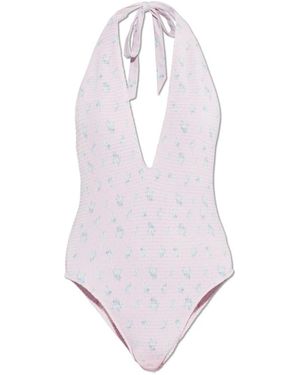 LoveShackFancy Badmode ,Roze ,Polyester Gienna Badpak Uit Één Stuk