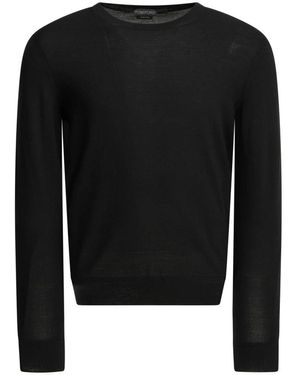 Tom Ford Feinstrick-Pullover Mit Rundhalsausschnitt - Schwarz