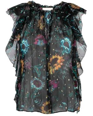 Ulla Johnson Overhemden ,Veelkleurig ,Zijden Casual Blouse Dominique Top - Grijs