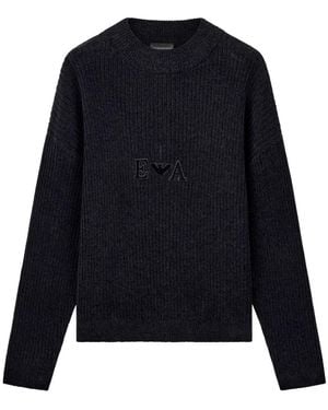 Emporio Armani Truien & Vesten ,Grijs ,Round-Neck Truien - Blauw