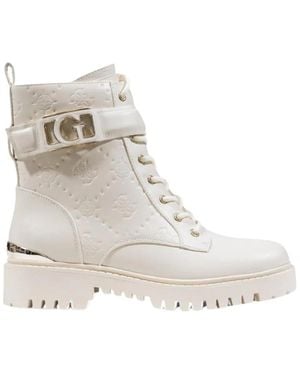 Guess Lace-Up Boots - White