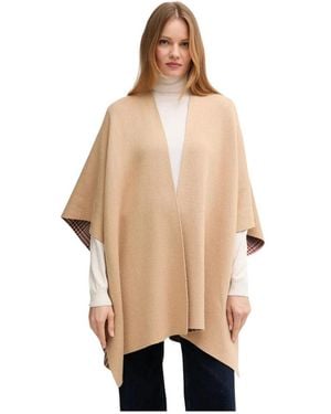 Benetton Wolmix Gebreide Cape - Naturel