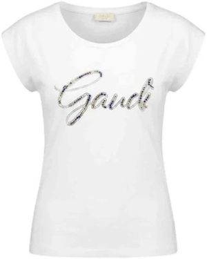 GAUDI T-Shirt Met Dameshandtekening - Wit