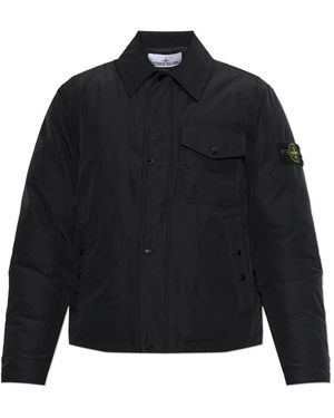 Stone Island Jassen ,Zwart ,Polyester Echte Donsjas