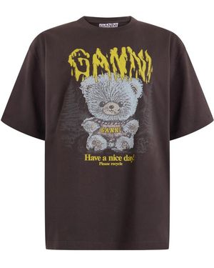 Ganni T-Shirts - Negro