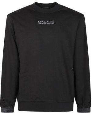 Moncler Logo Baumwoll-Jersey-Sweatshirt - Schwarz