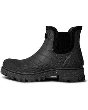 Woden Croco Waterproof Gummistiefel - Schwarz