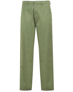 Jucca Gerade Baumwollhose Mit Gürtelschlaufen - Grün