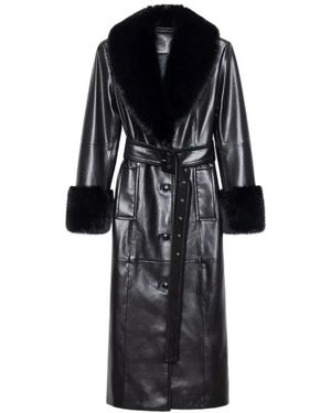 Stand Studio Jassen ,Zwart ,Polyester Stijlvolle Nero E Naturale Jas Aw 25