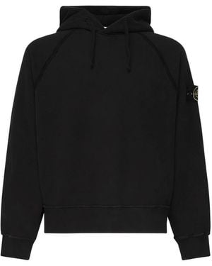 Stone Island Zwarte Biologisch Katoenen Hoodie