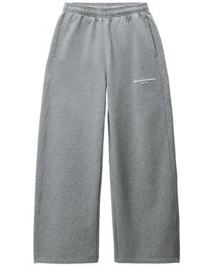 Alexander Wang Broeken ,Grijs ,Logo Print Mid-Rise Relaxed Sweatpant