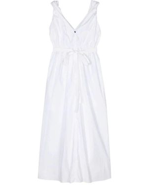 Sofie D'Hoore Kleedjes ,Wit ,Mouwloze Jurk Met Elastische Taille