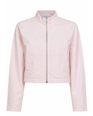 Alaïa Cropped Katoenen Jas - Roze