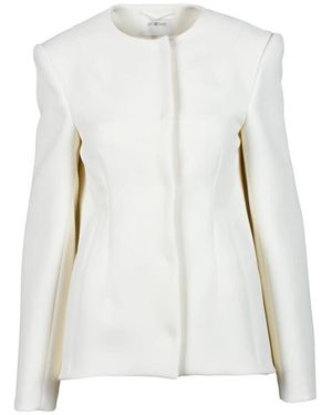 Sportmax Jassen ,Wit ,Polyester Aceri Jack Met Automatische Sluiting