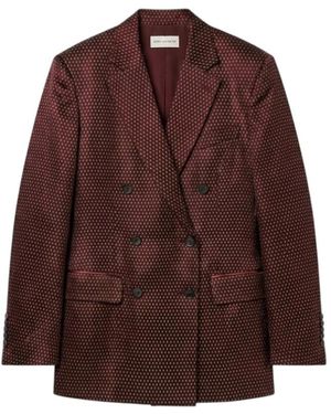 Dries Van Noten Jassen ,Rood ,Rayon Bafya Jas - Bruin