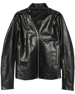Rick Owens Leather Jackets - Black