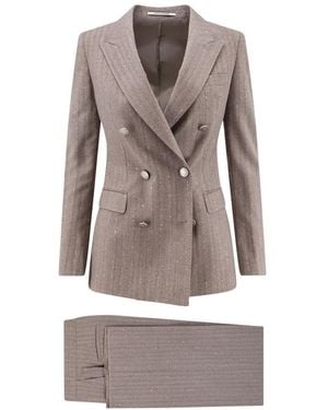 Tagliatore Parigi Double-Breasted Blazer En Broek - Grijs
