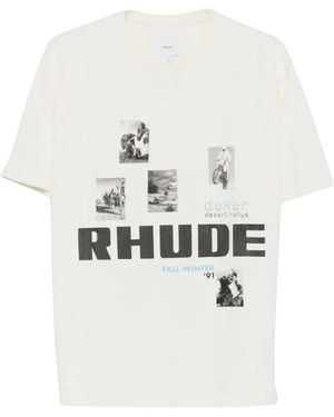 Rhude Dakar Desert Rally Grafisch T-Shirt - Wit