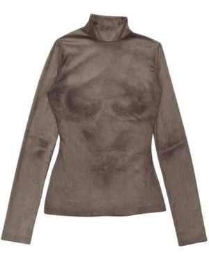 Acne Studios Tops ,Grijs ,Polyester Geprinte Coltrui - Bruin