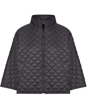 Max Mara Gewatteerde Cape Met Capuchon - Grijs