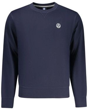 North Sails Hoodies & Sweatvesten ,Blauw ,Katoen Sweatshirt Met Ronde Hals