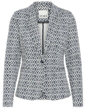 Ichi Eclipse Ikat Tile Blazer Jas - Grijs