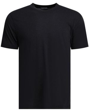 Tom Ford Tops ,Zwart ,Katoen Lyocell Katoen T-Shirt Met Ronde Hals
