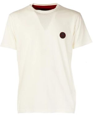 Museum Klassisches T-Shirt Mit Geripptem Kragen - Weiß
