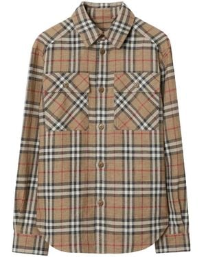 Burberry Overshirt Met Ruitpatroon - Naturel