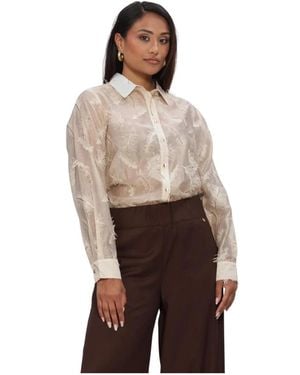 Nukus Aysha Blouse Feathers - Bruin