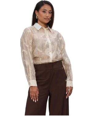 Nukus Aysha Blouse Feathers - Bruin
