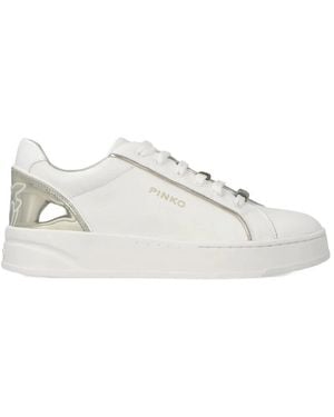 Pinko Sneakers With Metallic Detailing - White