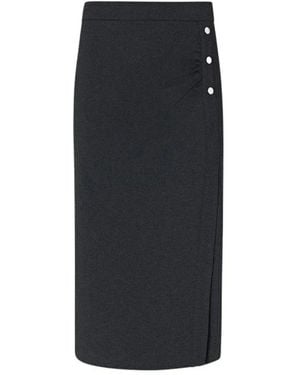 Pinko Rokken ,Grijs ,Polyester Genziana Gonna Punto Stoffa - Zwart