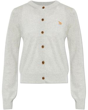 Maison Kitsuné Baby Fox Merino Regular Cardigan - Weiß