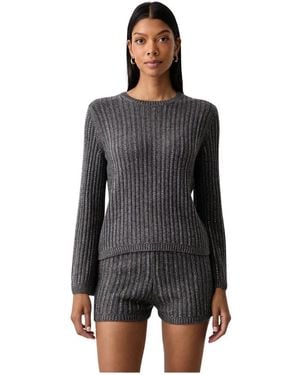 Twinset Truien & Vesten ,Grijs ,Wol Wollen Trui Met Strass-Steentjes - Zwart