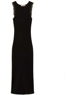 Twinset Abito Con Pizzo Smanicato Girocollo - Zwart