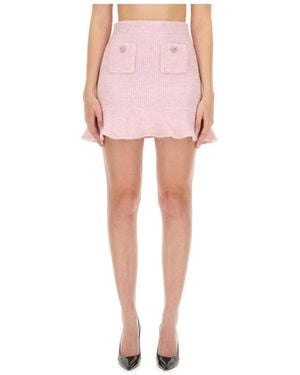 Self-Portrait Rokken ,Roze ,Polyester Textured Button Pocket Mini Rok