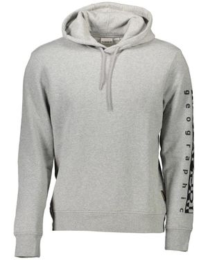 Napapijri Grauer baumwollpullover mit kapuze