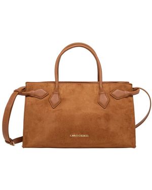 carlo colucci Wildleder Handtasche - Braun
