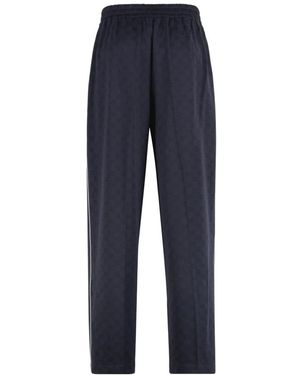 Gucci Fitness ,Blauw ,Nylon Gg Nylon En Jersey Broek