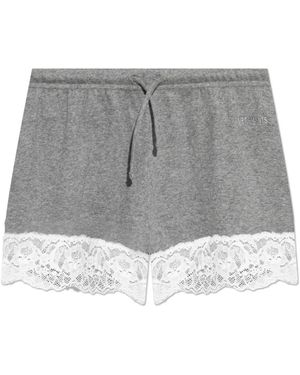 Vetements Korte Broeken ,Grijs ,Katoen Klassieke Shorts Met Kant