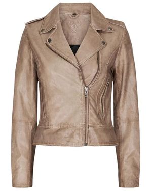 Notyz Jassen ,Leer Biker Jacket - Naturel