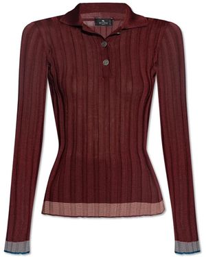 Etro Polo Mit Logo - Lila